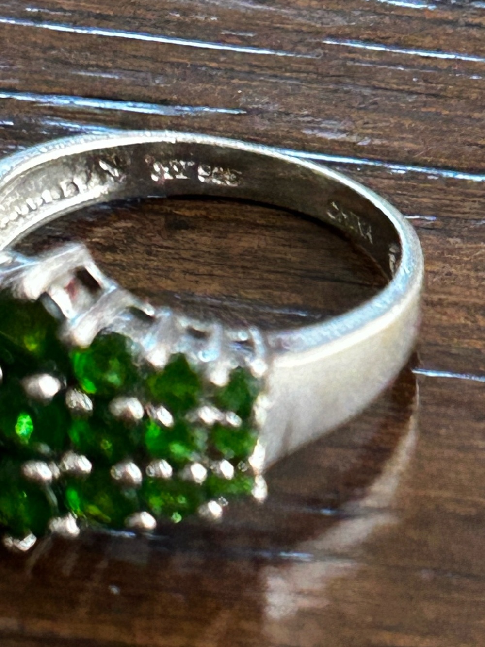 Stunning .925 Sterling Silver Chrome Diopside Cluster Ring size 8 - Picture 8 of 11